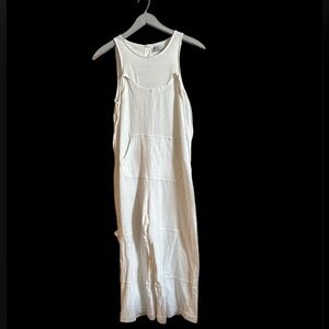 Free people white jumpsuit button‎ up back XS
